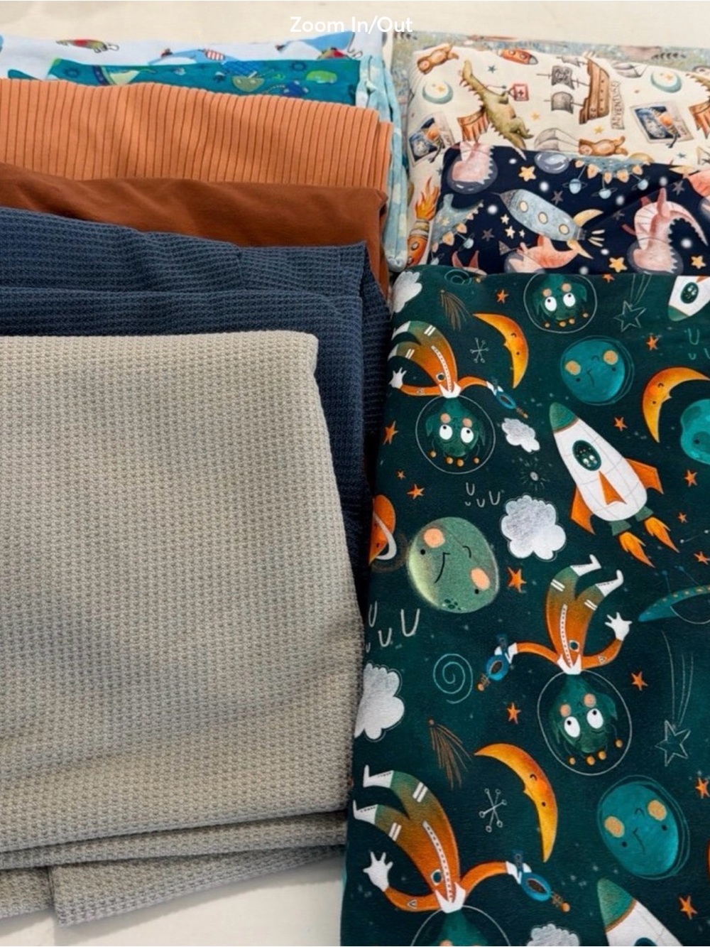 Space Rocket & Dino, Plus More Prints Knit Fabric Bundle